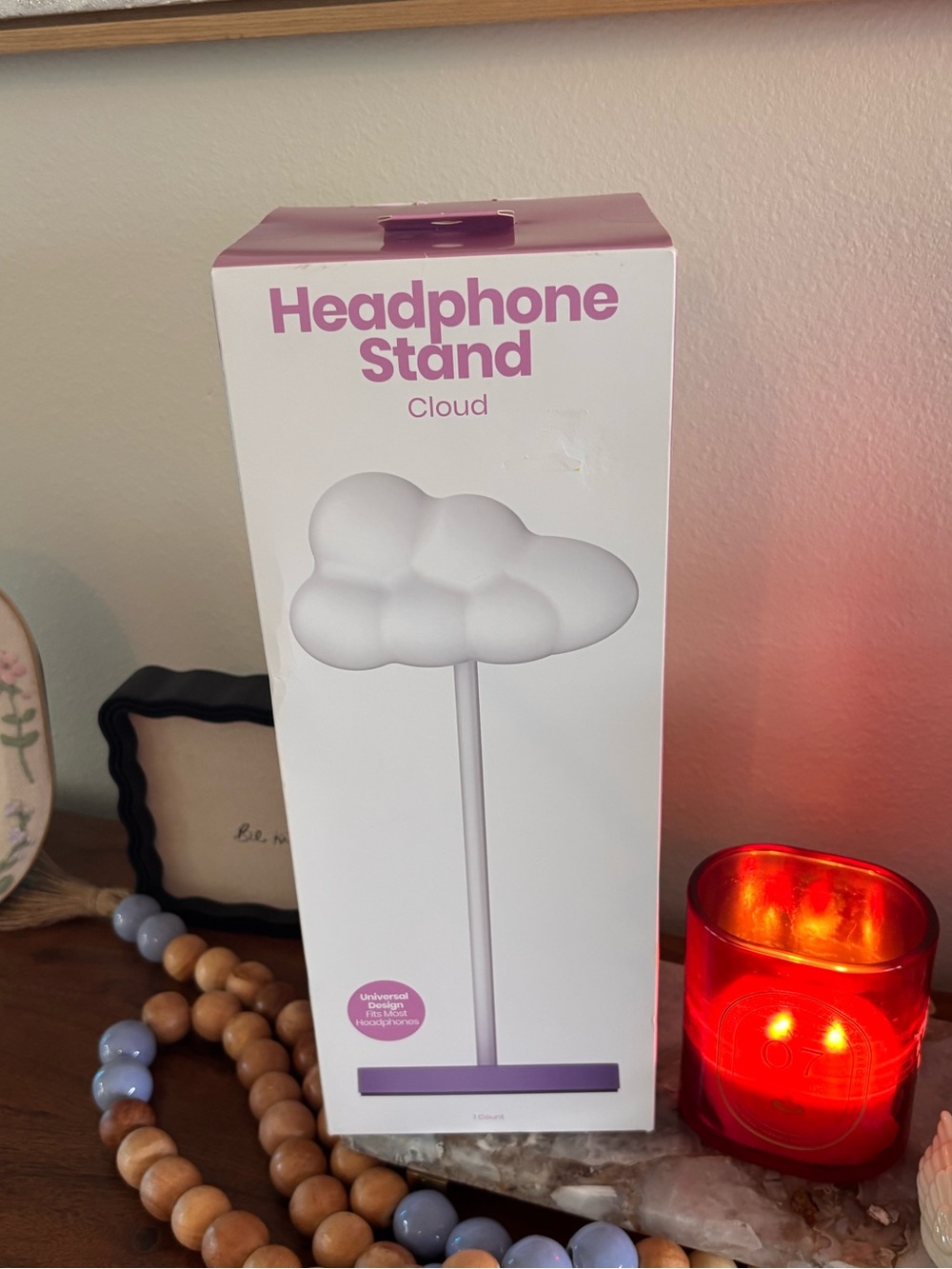 Target Cloud Headphone Stand - White with Purple Accent